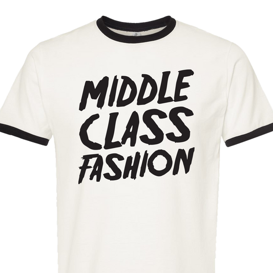 Scary White/Black Ringer Tshirt